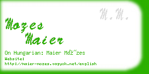 mozes maier business card